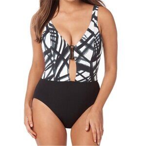 Amoressa Comet Ursa V-Neck One Piece Swimsuit